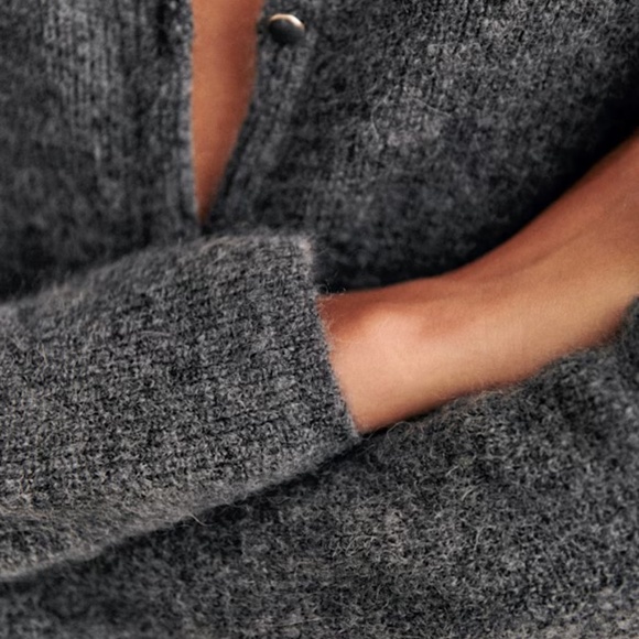 Sezane Barry Cardigan Charcoal Grey - Picture 5 of 8